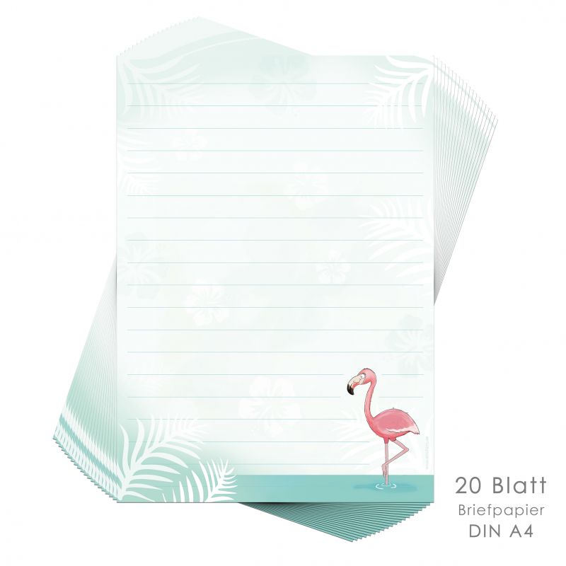 20 Umschläge Einladung Vögel Pelikane Set Motivpapier Briefpapier 20 Blatt A4 